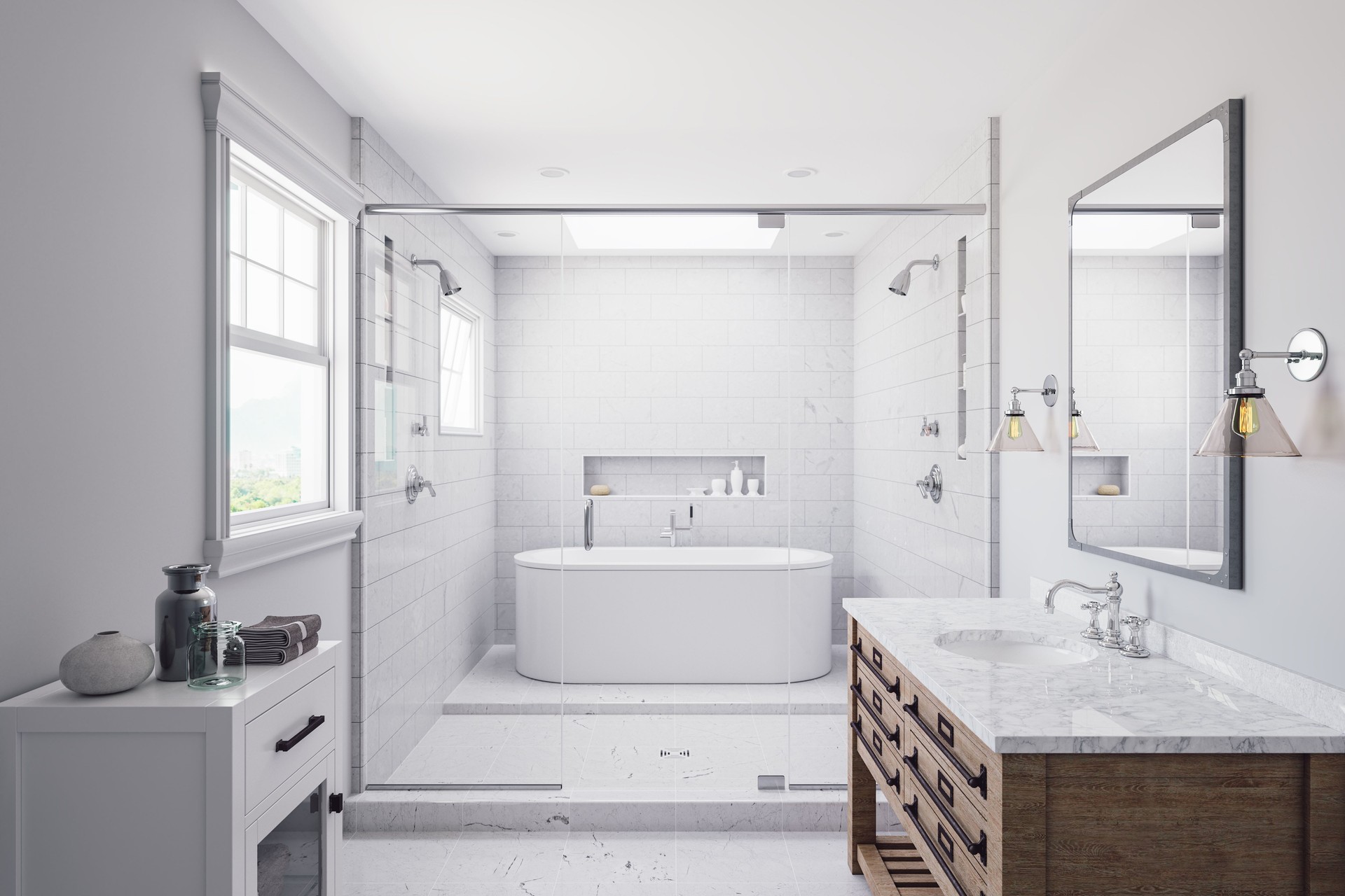 White Modern Luxury Bathroom Interior